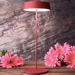Deko-Light Dekorationsbelysning|Terrassebelysning > Miram LED-bordlampe, batteri, kan dæmpes, rubinrød