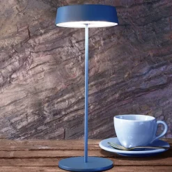 Deko-Light Dekorationsbelysning|Terrassebelysning > Miram LED-bordlampe med batteri, kan dæmpes, blå