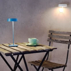 Deko-Light Dekorationsbelysning|Terrassebelysning > Miram LED-bordlampe med batteri, kan dæmpes, blå