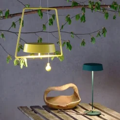 Deko-Light Udendørs Pendellamper > Miram LED-hængelampe med batteri, kan dæmpes, gul