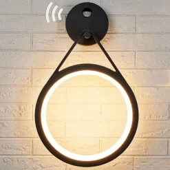 Lucande Væglamper > Mirco udendørs LED-væglampe med sensor, ringformet