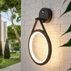 Lucande Væglamper > Mirco udendørs LED-væglampe med sensor, ringformet