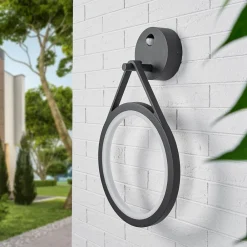 Lucande Væglamper > Mirco udendørs LED-væglampe med sensor, ringformet