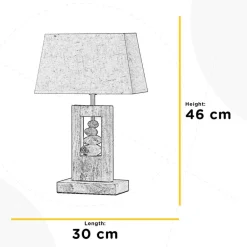 ONLI Bordlamper > Miriel bordlampe, højde 46 cm, tekstil, træ