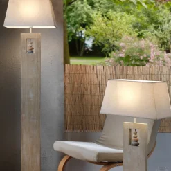 ONLI Gulvlamper|Gulvlamper > Miriel gulvlampe, højde 170 cm, tekstil, træ