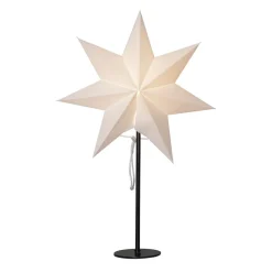 STAR TRADING Julepynt|Julestjerner > Mixa stående stjerne, metal/papir sort/hvid