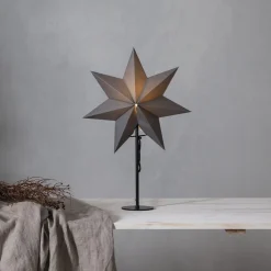 STAR TRADING Julepynt|Julestjerner > Mixa stående stjerne, metal/papir sort/mørkegrå
