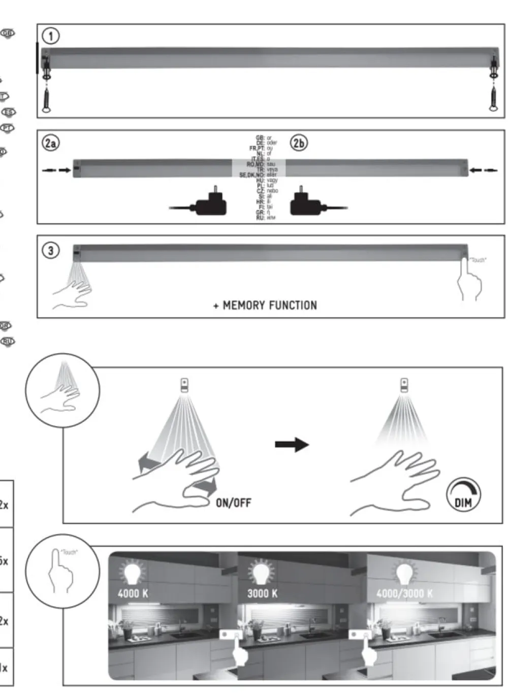 Underskabsbelysning ^ Müller-Licht Müller Licht LED underskabslampe Olus Sensor 80