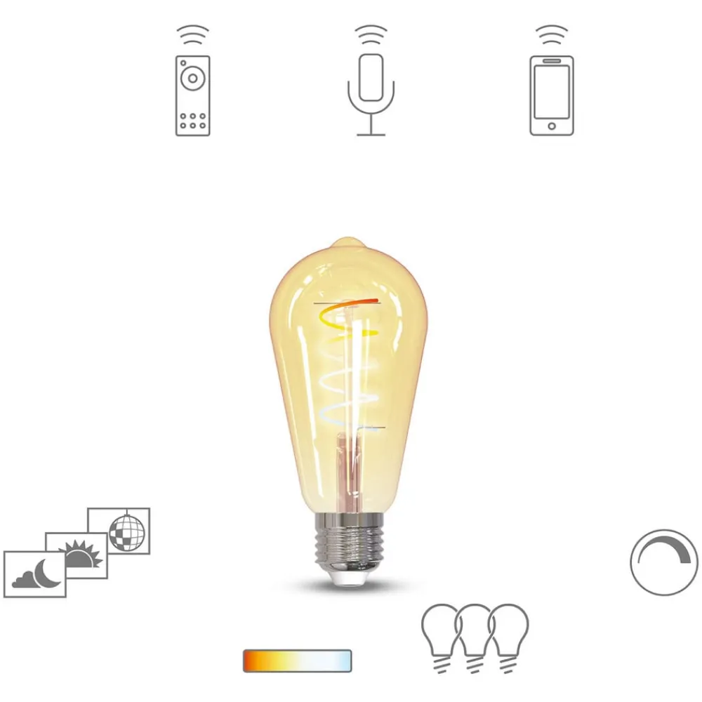 tint Dæmpbar Led-Pære|Filament Pære > Müller Licht LED-pære Retro Gold E27 5,5 W