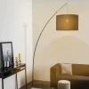 Gulvlamper ^ TK Lighting Moby Black gulvlampe med tekstilskærm