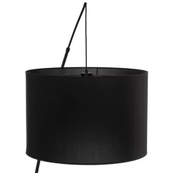 Gulvlamper ^ TK Lighting Moby Black gulvlampe med tekstilskærm