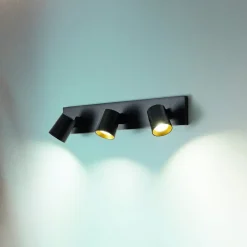 Fabas Luce Væglamper > Modo spot, 3 lyskilder, sort, dekorative ringe, GU10, aluminium