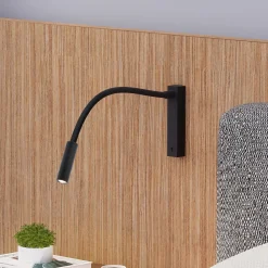 Molto Luce Væglamper > Arok LED-væglampe, sort, aluminium, fremspring 49 cm