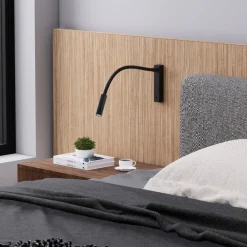 Molto Luce Væglamper > Arok LED-væglampe, sort, aluminium, fremspring 49 cm