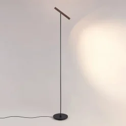 Molto Luce Gulvlamper|Gulvlamper > LED-gulvlampe Meyjo F, sort/kaffebrun, aluminium