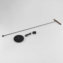 Molto Luce Gulvlamper|Gulvlamper > LED-gulvlampe Meyjo F, sort/kaffebrun, aluminium