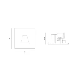 Molto Luce Indbygningsspots > LED indbygningslampe Wall 68R RD, aluminium, sort, CCT