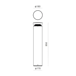 Molto Luce Gadebelysning > LED-sokkellampe Mona, Ø 18 cm, aluminium, højde 85 cm