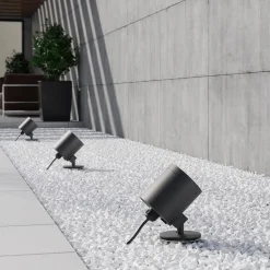 Molto Luce Sokkellamper|Udendørs Spot > udendørs spotlampe Foris Round F, antracit