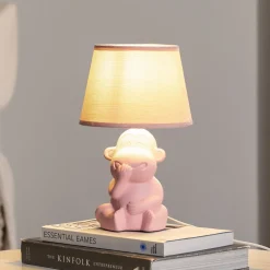 ONLI Bordlamper > Monkey bordlampe, pink, keramik, 28 cm høj, E14