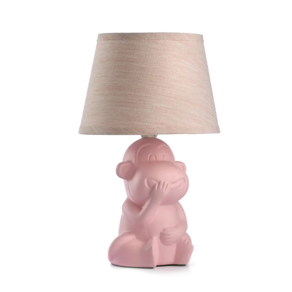 ONLI Bordlamper > Monkey bordlampe, pink, keramik, 28 cm høj, E14