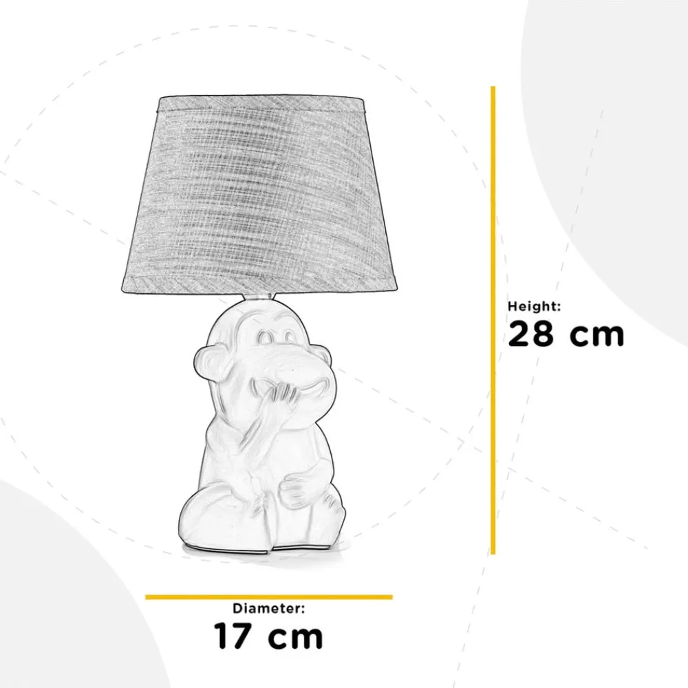 ONLI Bordlamper > Monkey bordlampe, pink, keramik, 28 cm høj, E14