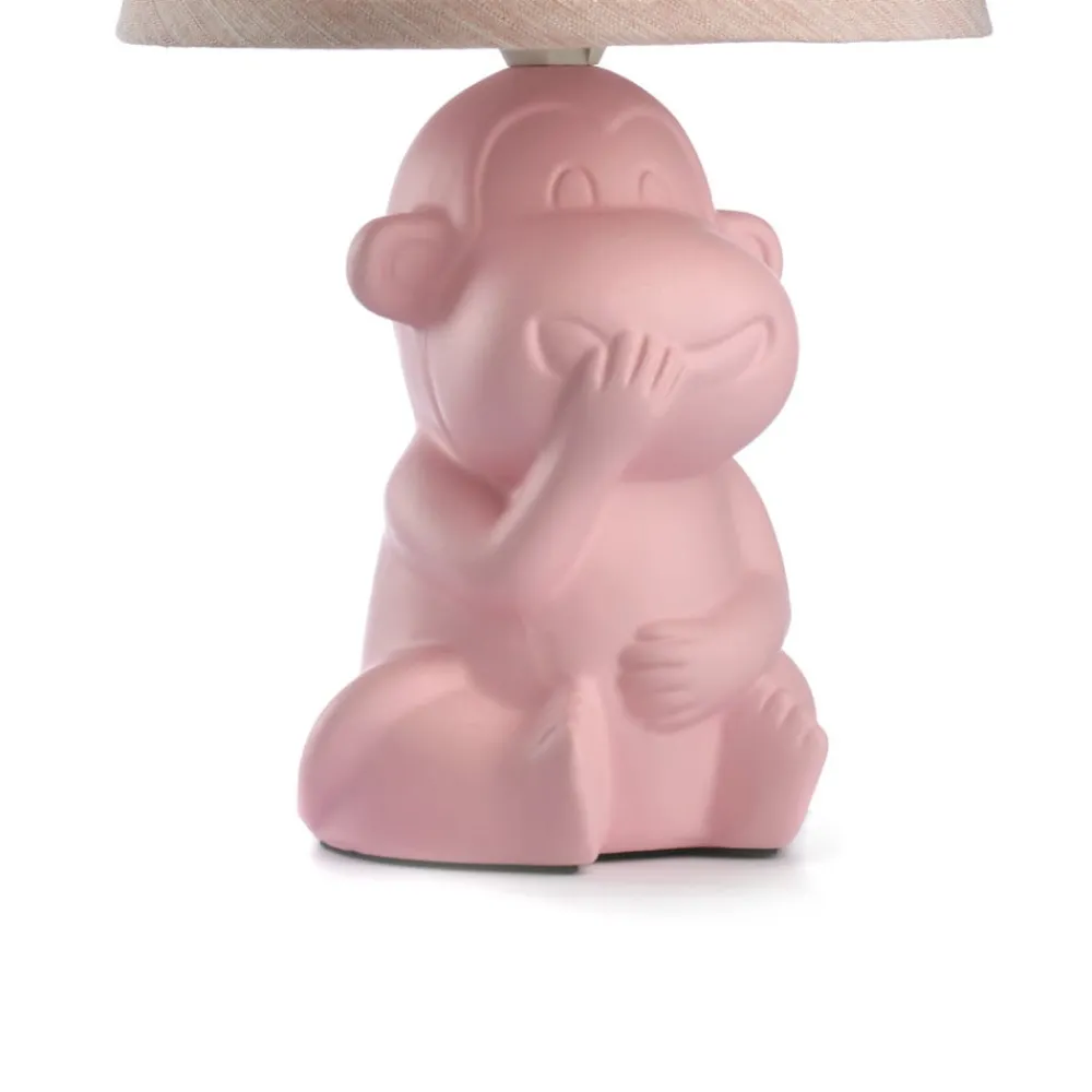 ONLI Bordlamper > Monkey bordlampe, pink, keramik, 28 cm høj, E14