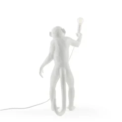 Dekorationsbelysning ^ SELETTI Monkey Lamp deko LED-bordlampe, hvid, stående