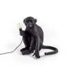 Dekorationsbelysning ^ SELETTI Monkey Lamp deko LED-terrasselampe, siddende, sort