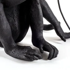 Dekorationsbelysning ^ SELETTI Monkey Lamp deko LED-terrasselampe, siddende, sort