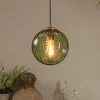 Lucide Pendellamper > Monsaraz pendellampe, grøn, Ø 25 cm, glas, 1 lyskilde