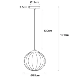 Lucide Pendellamper > Monsaraz pendellampe, grøn, Ø 25 cm, glas, 1 lyskilde