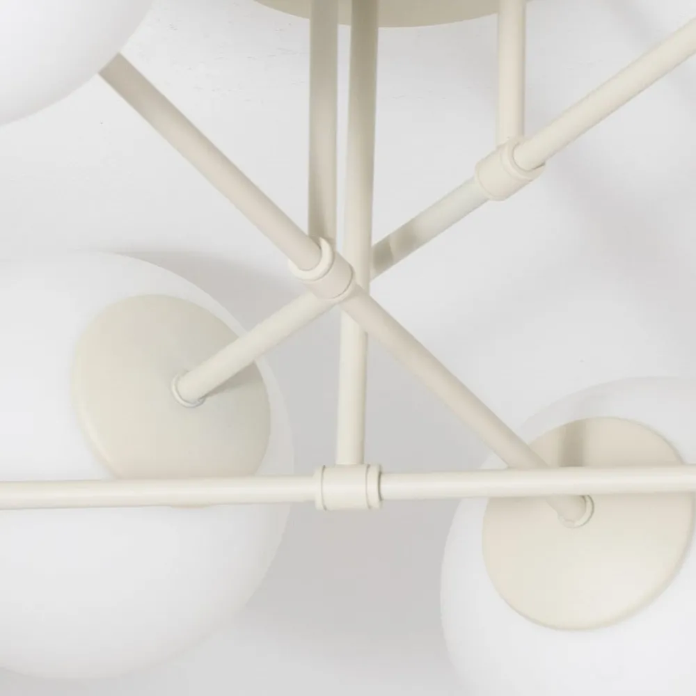 HELAM Loftlamper|Loftlamper > Moon loftlampe, 87 cm, 6 lyskilder, sandfarvet, glas, E27