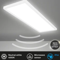 Briloner Gang|Loftlamper > Move LED-panel, sensor, 58 x 20 cm, IP44, plast, hvid