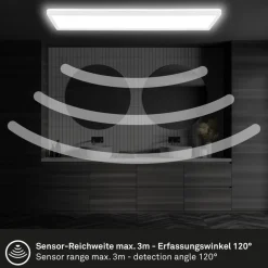 Briloner Gang|Loftlamper > Move LED-panel, sensor, 58 x 20 cm, IP44, plast, hvid