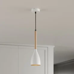 Luminex Pendellamper > Muza pendel, enkeltlys, hvid/lyst træ