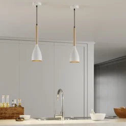 Luminex Pendellamper > Muza pendel, enkeltlys, hvid/lyst træ
