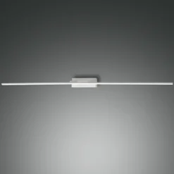 Væg- Og Spejllamper ^ Fabas Luce Nala LED-spejllampe, hvid, bredde 110 cm, metal