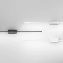 Væg- Og Spejllamper ^ Fabas Luce Nala LED-spejllampe, hvid, bredde 110 cm, metal