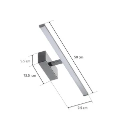 Væg- Og Spejllamper ^ Fabas Luce Nala LED-væglampe, sort, bredde 50 cm