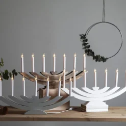 STAR TRADING Julepynt|Vinduesdekoration > Navida vinduesstage, træ, 7 lyskilder, brun