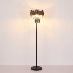 Globo Gulvlamper|Gulvlamper > Naxis gulvlampe, sort/røggrå, højde 160 cm, krystal