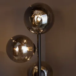 Eco-Light Gulvlamper|Gulvlamper > Neptun gulvlampe med røgglaskugler, sort