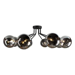 Eco-Light Loftlamper > Neptun loftlampe, sort, 8 røgglaskugler
