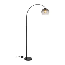 Gulvlamper|Gulvlamper ^ Globo Newcastle gulvlampe, højde 196 cm, sort mat/røggrå