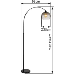 Gulvlamper|Gulvlamper ^ Globo Newcastle gulvlampe, højde 196 cm, sort mat/røggrå