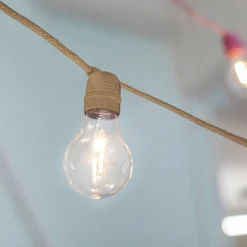Dekorationsbelysning ^ Newgarden Allegra LED-lyskæde med jutekabel