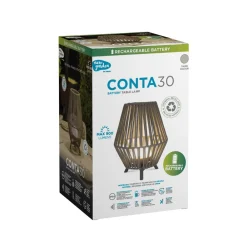 Newgarden Dekorationsbelysning|Terrassebelysning > Conta LED-bordlampe taupe 32cm