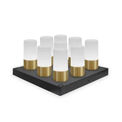 Newgarden Dekorationsbelysning|Terrassebelysning > LED-bordlampe Maia messingfarvet IP54 RGBW