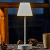 Dekorationsbelysning|Terrassebelysning ^ Newgarden Lola Slim LED-bordlampe, batteri, hvid